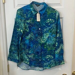 Women's Blue Green Blouse